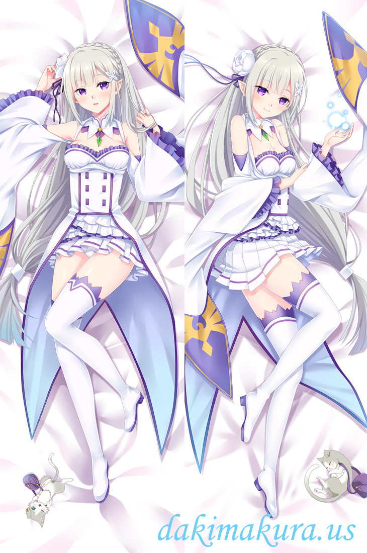 Emilia -Re Zero Anime Dakimakura Japanese Hug Body Pillow Cover